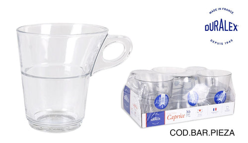 Set 6 pahare pentru cafea din sticla, Caprice Transparent, 220 ml