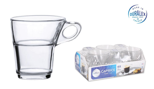 Set 6 pahare pentru cafea din sticla, Caprice Transparent, 90 ml