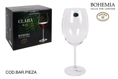 Inde Soler Hispania Set 6 pahare pentru vin din sticla, Clara Transparent, 580 ml