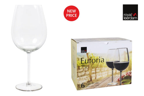 Inde Soler Hispania Set 6 pahare pentru vin din sticla, Euforia Transparent, 730 ml