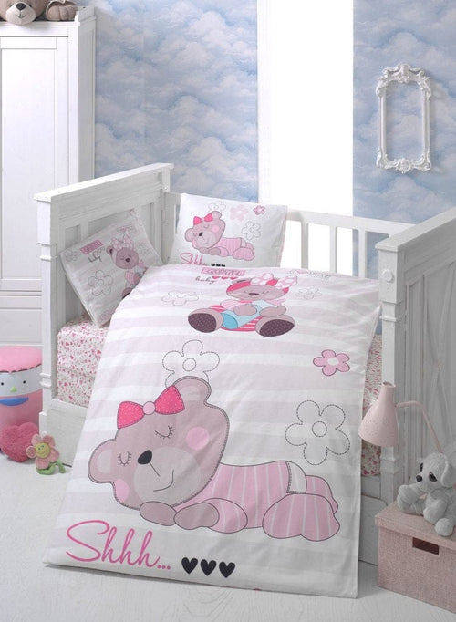 Set lenjerie pentru copii, din bumbac Ranforce, 4 piese, Sleep Time Multicolor, 100 x 150 cm