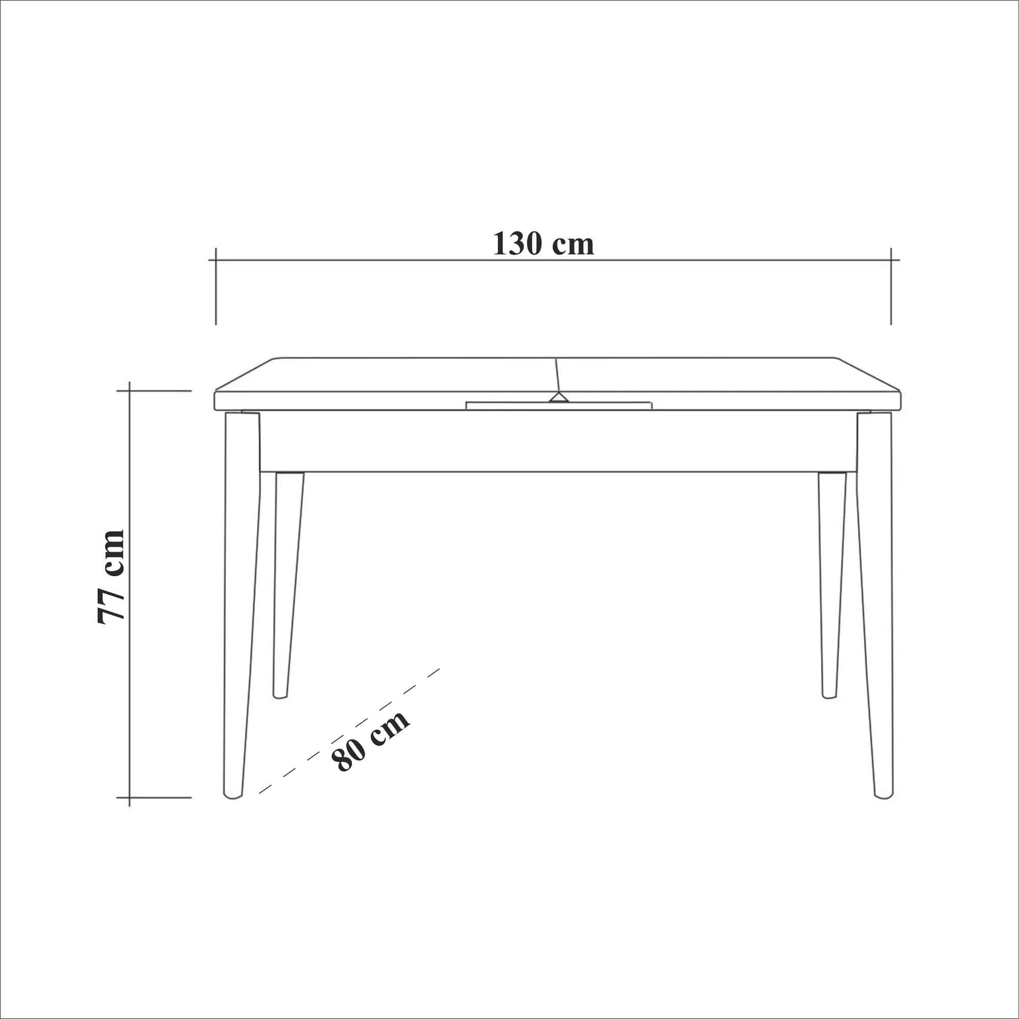 Asir Set masa extensibila din pal si lemn + 2 scaune tapitate cu stofa + 1 banca tapitata cu stofa, Vina 0900 Pin Atlantic / Cappuccino, L130-165xl80xH77 cm