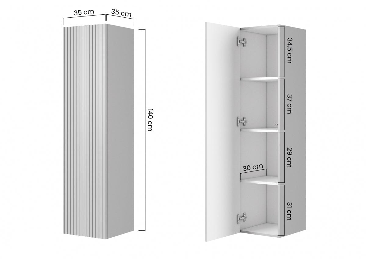 Set Mobilier pentru baie, din pal si MDF, 8 piese, 120 cm, Nicole Crem / Auriu (13)