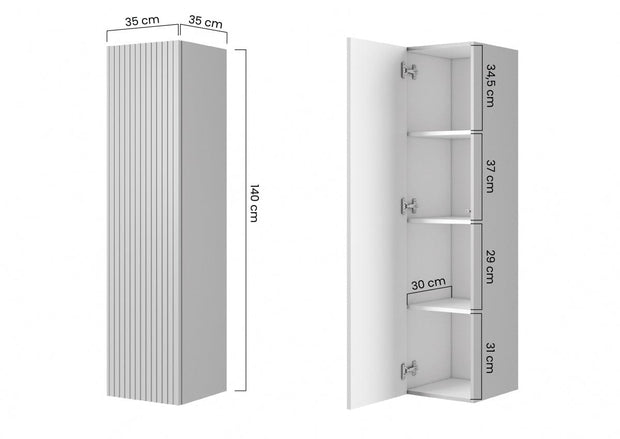 Set Mobilier pentru baie, din pal si MDF, 8 piese, 120 cm, Nicole Crem / Auriu (13)