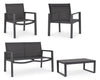 Set mobilier pentru gradina / terasa, Everly Antracit, 2 fotolii + canapea 2 locuri + masa de cafea (1)