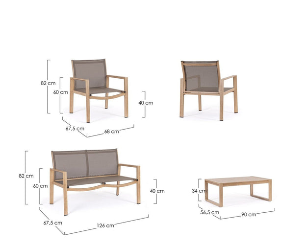 Set mobilier pentru gradina / terasa, Everly Natural, 2 fotolii + canapea 2 locuri + masa de cafea (2)