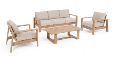 Set mobilier pentru gradina / terasa, Kledi Natural, 2 fotolii + canapea 3 locuri + masa de cafea (10)