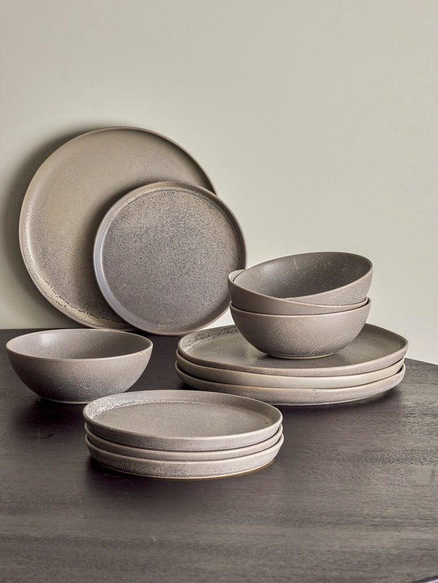 Bloomingville Set vesela din ceramica, Kendra Gri, 12 piese