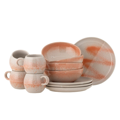 Bloomingville Set vesela din ceramica, Paula Portocaliu, 12 piese