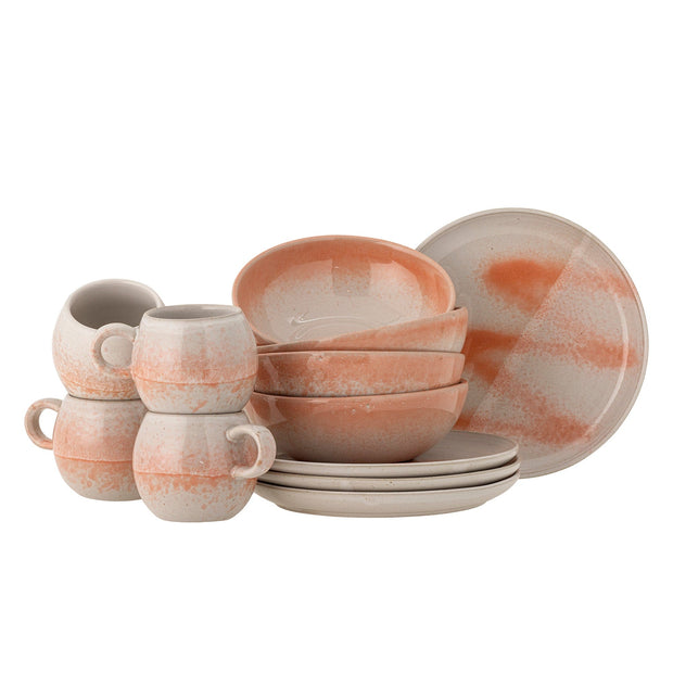 Bloomingville Set vesela din ceramica, Paula Portocaliu, 12 piese