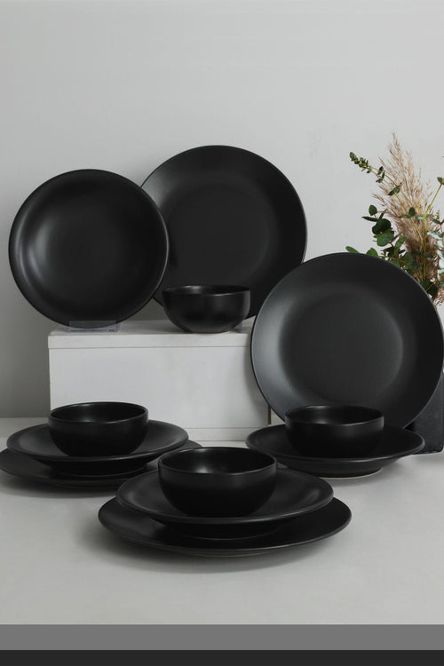 Set vesela din ceramica, Tyo Negru, 12 piese