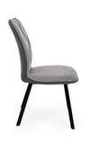 Set 2 scaune tapitate cu stofa si piele ecologica, cu picioare metalice Angelica Gri / Negru, l50xA63xH92 cm (4)