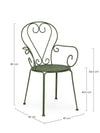 Set 4 scaune de gradina / terasa din metal Etienne Verde Inchis, l49xA49xH89 cm (8)