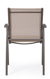 Set 6 scaune de gradina / terasa din metal si material textil Hilla Grej, l56,5xA61xH87 cm (3)