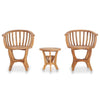 Set masa + 2 scaune pentru gradina / terasa, din lemn de tec, Cindy Natural, Ø40xH43,5 cm (2)