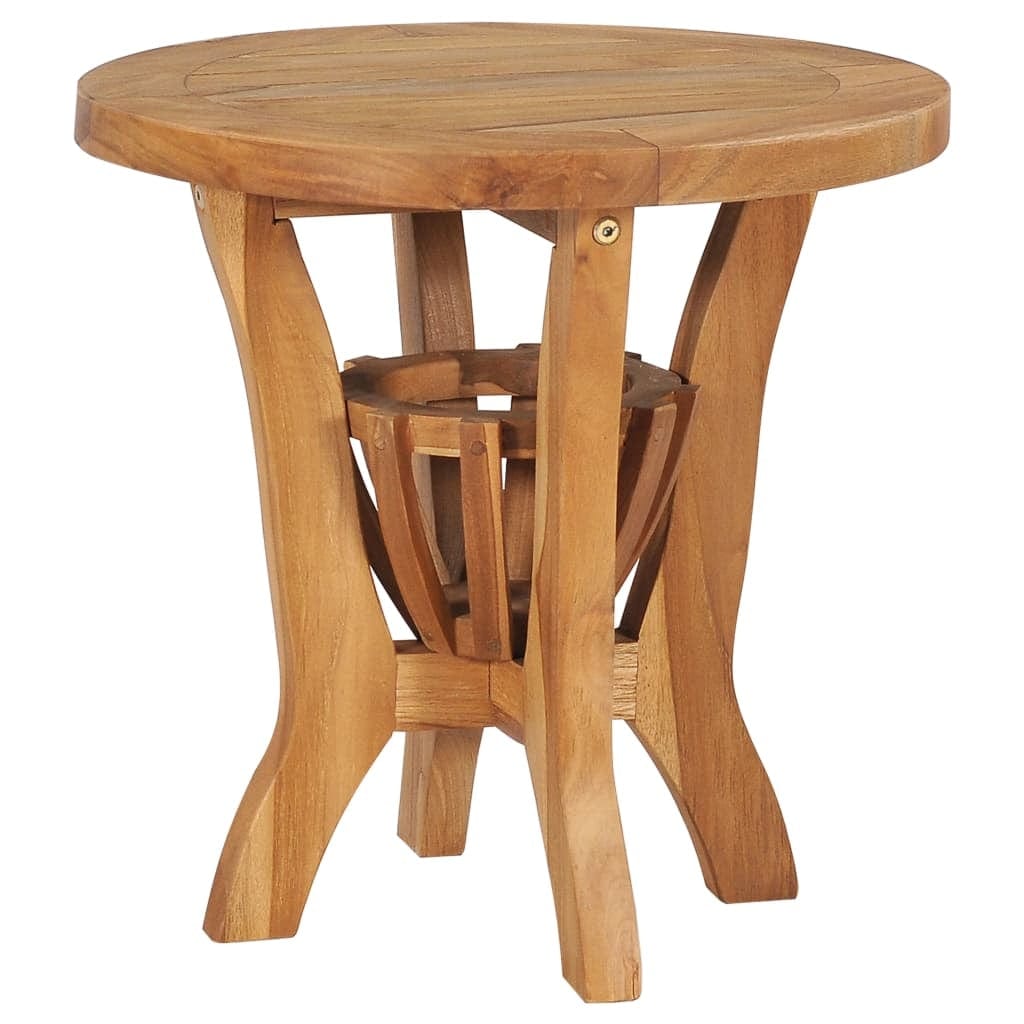 Set masa + 2 scaune pentru gradina / terasa, din lemn de tec, Cindy Natural, Ø40xH43,5 cm (3)