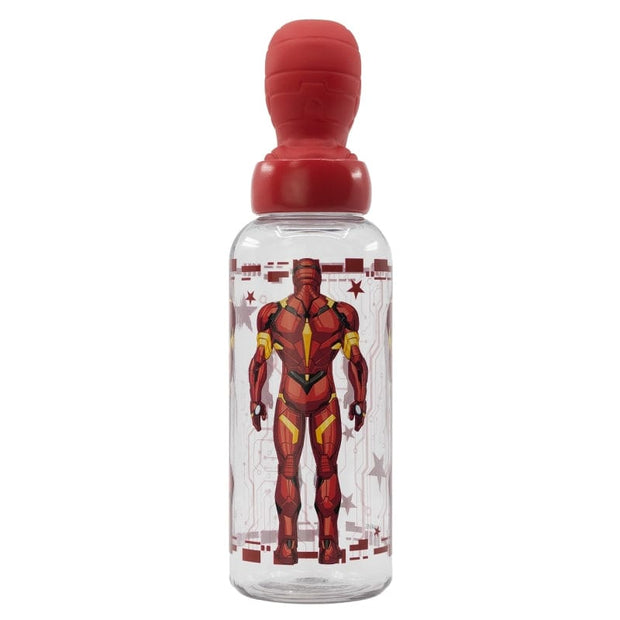 Sticla de apa pentru copii cu figurina, din plastic, Iron Man Multicolor, 560 ml (1)