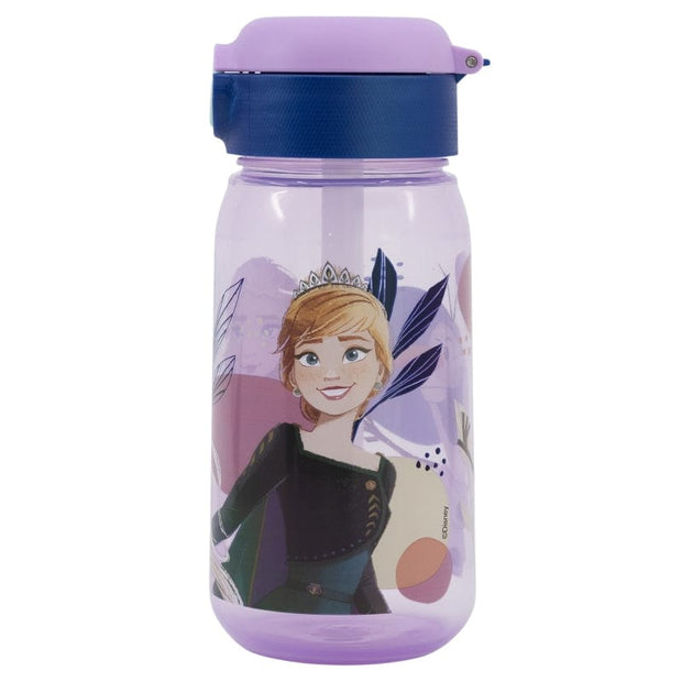 Sticla de apa pentru copii, cu pai, din plastic, Frozen Multicolor, 510 ml (1)