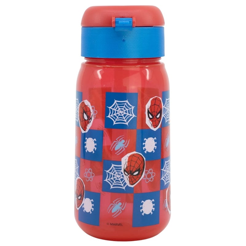 Sticla de apa pentru copii, cu pai, din plastic, Spider-Man Multicolor, 510 ml (1)