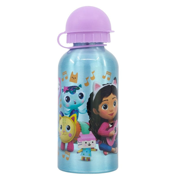 Sticla de apa pentru copii, din aluminiu, Dollhouse Multicolor, 400 ml