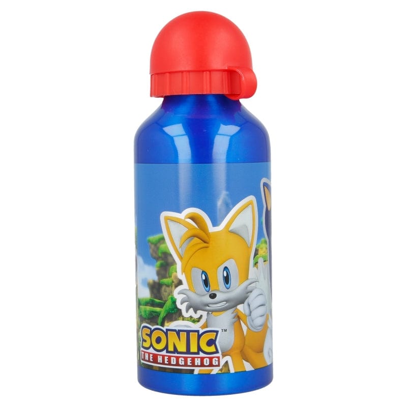 Sticla de apa pentru copii, din aluminiu, Sonic Multicolor, 400 ml (1)