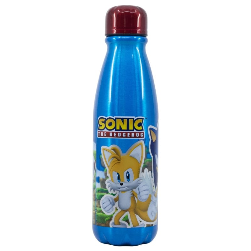 Sticla de apa pentru copii, din aluminiu, Sonic Multicolor, 600 ml