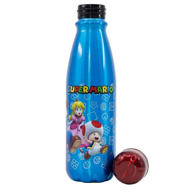 Sticla de apa pentru copii, din aluminiu, Super Mario Multicolor, 600 ml (1)