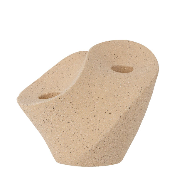 Suport lumanare din ceramica, Brent Natural, l15xA11xH13 cm