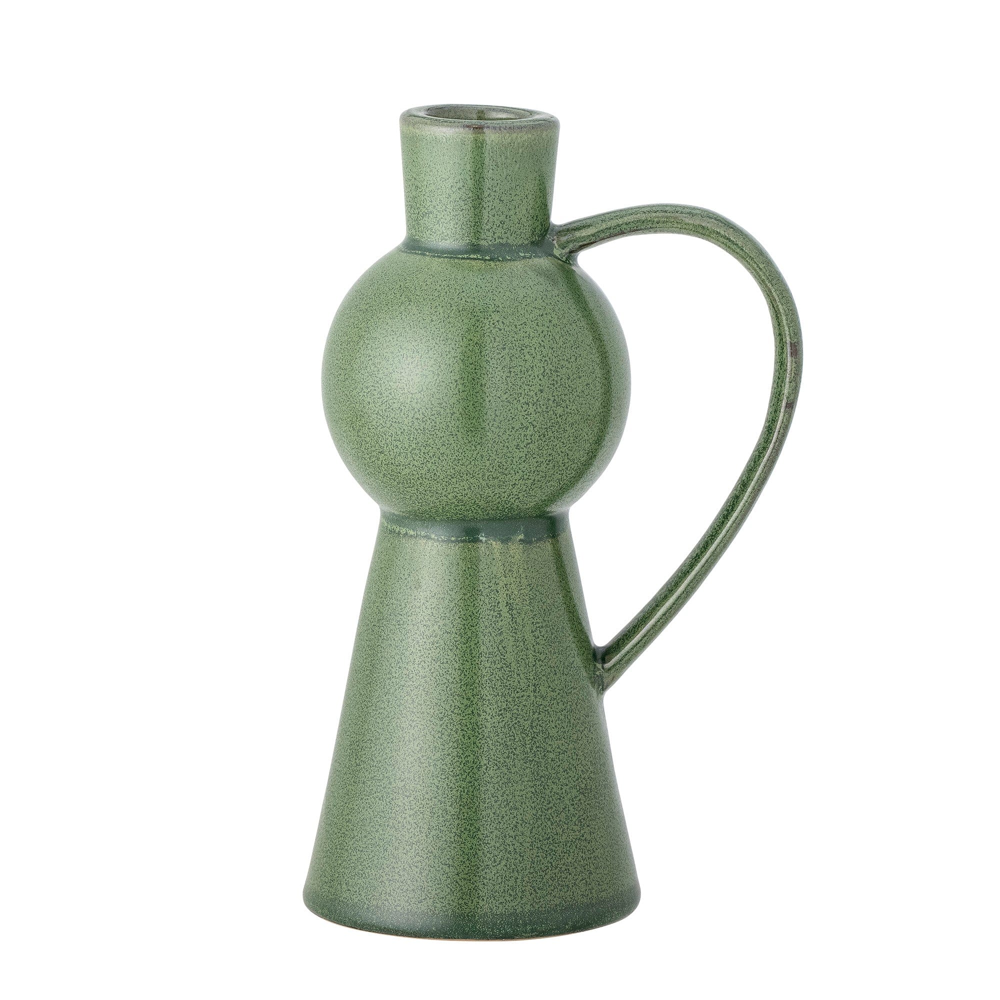 Suport lumanare din ceramica, Fija Verde, Ø11xH18 cm