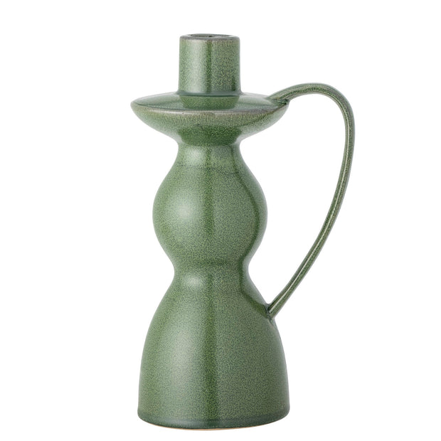 Suport lumanare din ceramica, Fija Verde, Ø13xH22,5 cm