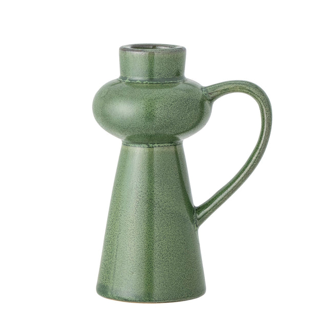 Suport lumanare din ceramica, Fija Verde, Ø9xH13 cm