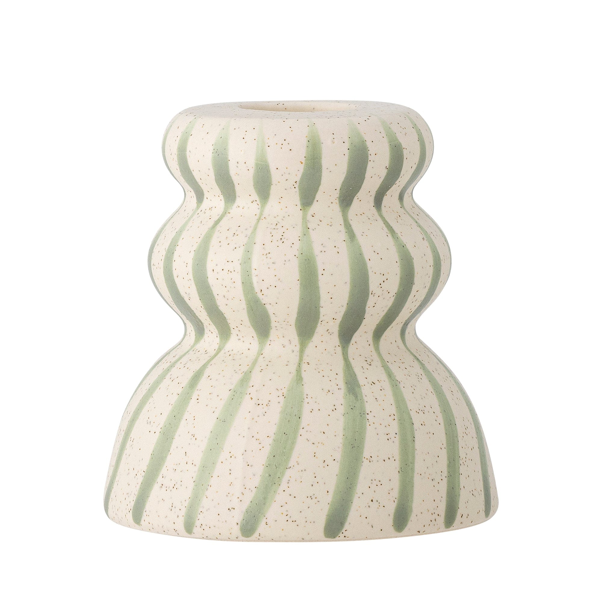 Suport lumanare din ceramica, Gabin Verde, Ø8xH8 cm