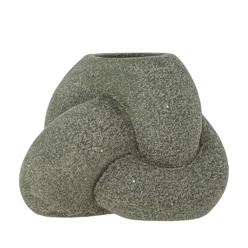 Suport lumanare din ceramica, Tangle Verde, Ø12xH10 cm