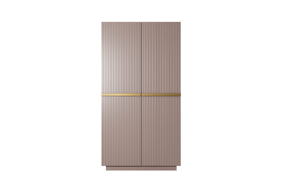 Dulap din MDF, cu 2 usi, Nicole 100-2D Roz / Auriu, l100xA62xH207 cm (3)