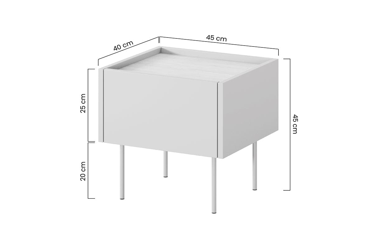 Noptiera din pal si metal, cu 1 sertar, Desin 45-1SZ Caramiziu, l45xA40xH45 cm (5)