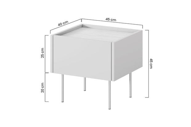 Noptiera din pal si metal, cu 1 sertar, Desin 45-1SZ Caramiziu, l45xA40xH45 cm (5)