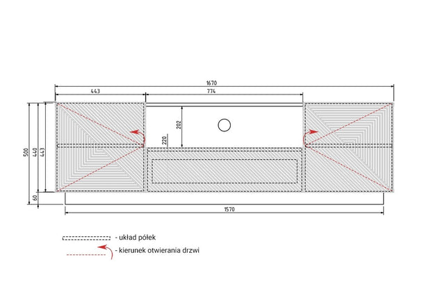 Comoda TV din pal si MDF, cu 1 sertar si 2 usi, Asha 167-2D1SZ Alb, l167xA40xH50 cm (4)