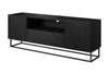 Comoda TV din pal, MDF si metal, cu 1 sertar si 2 usi, Asha 167-2D1SZ Negru, l167xA40xH60 cm