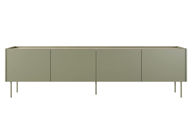 Comoda TV din pal si metal, cu 4 usi, Desin 220-4D Verde Olive, l220xA40xH60 cm (5)