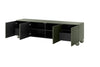 Comoda TV din MDF si lemn, cu 2 sertare si 4 usi, Sonatia 200-4D2SZ Verde Olive, l200xA45xH57 cm (4)