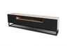 Comoda TV din pal, MDF si metal, cu 2 usi, Loftia 200-2D1K Negru / Stejar Artisan, l200xA37xH52 cm