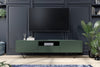 Comoda TV din pal, MDF si metal, cu 1 sertar si 2 usi, Scalia 190-2K1SZ Verde / Negru, l190xA42xH51 cm (1)