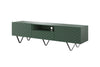 Comoda TV din pal, MDF si metal, cu 1 sertar si 2 usi, Scalia 190-2K1SZ Verde / Negru, l190xA42xH51 cm