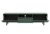 Comoda TV din pal, MDF si metal, cu 1 sertar si 2 usi, Scalia II 190-2K1SZ Verde / Negru, l190xA42xH49 cm (4)