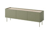 Comoda TV din pal si metal, cu 2 sertare si 3 usi, Desin 170-3D2SZ Verde Olive, l170xA40xH60 cm