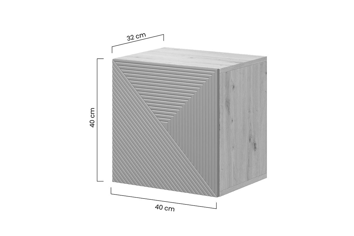 Noptiera suspendata din pal si MDF, cu 1 usa, Asha 40-1D Antracit / Stejar Artisan, l40xA32xH40 cm (7)