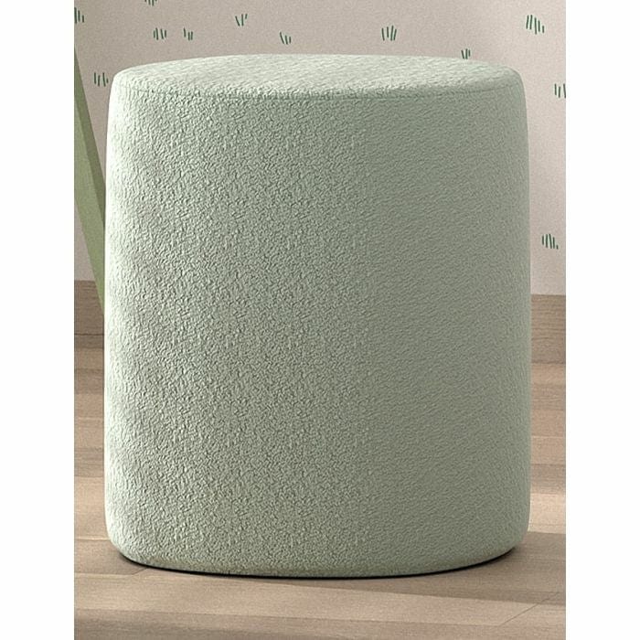 Taburet pentru copii, tapitat cu stofa boucle, Moon Verde Mint, Ø41xH41,5 cm (1)