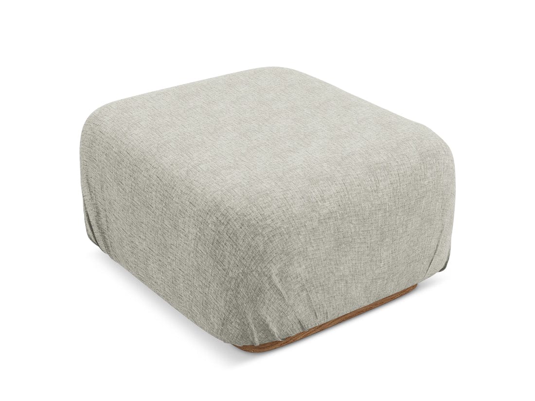 Makamii Taburet tapitat cu stofa, Ailani C13 Argintiu / Natural, l95xA83xH41 cm