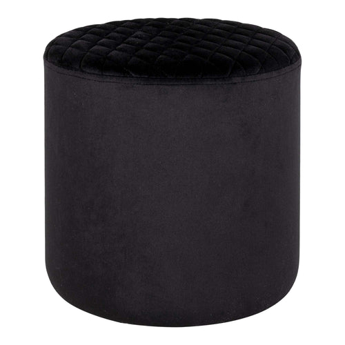 Taburet tapitat cu stofa, Ejby Velvet Negru, Ø34xH36 cm