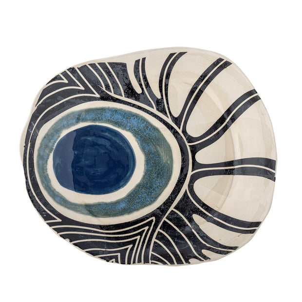 Tava decorativa din ceramica, Yamato Albastru, L31xl26.5xH4 cm (2)